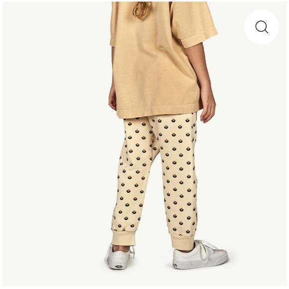 Kids Cream Joggers with Purple Print - Picture 3 of 5